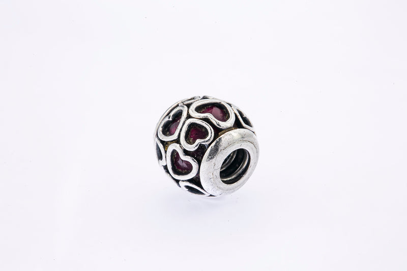 Pandora Encased in Love Red Hearts Sterling Silver 925 Bead Charm