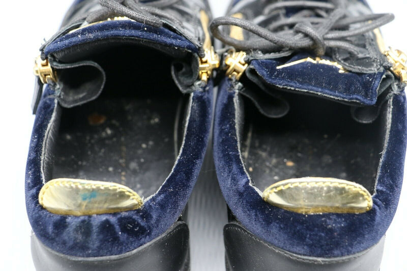 Giuseppe Zanotti May Velvet Panel Low Top Blue Shoes US Size 9.5 EUR 42.5