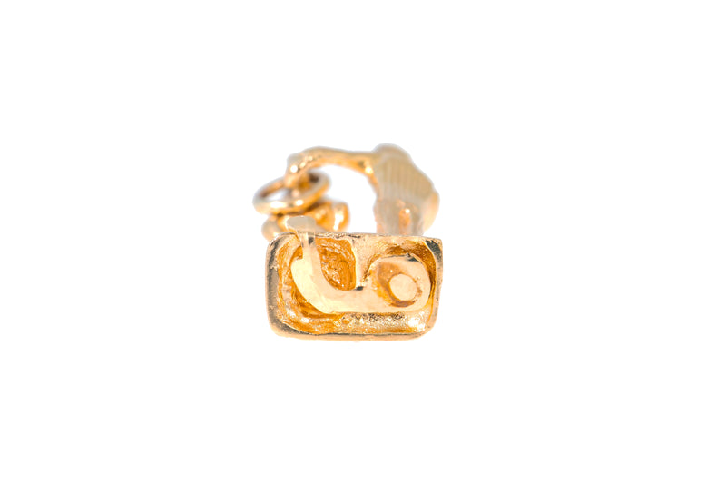 Vintage Moving Parts Married Couple Wedding 14k 585 Yellow Gold Charm Pendant