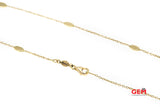 Dyadema Station Infinity Pendant Cubic Zirconia 14K 585 Yellow Gold 19" Necklace
