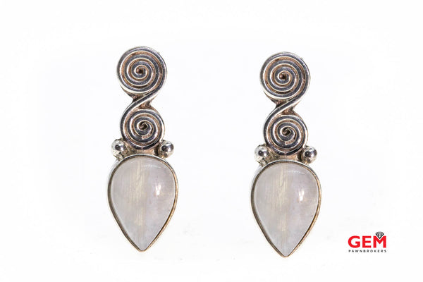 Sajen 925 Sterling Silver Pear Moonstone Infinity Drop Earrings