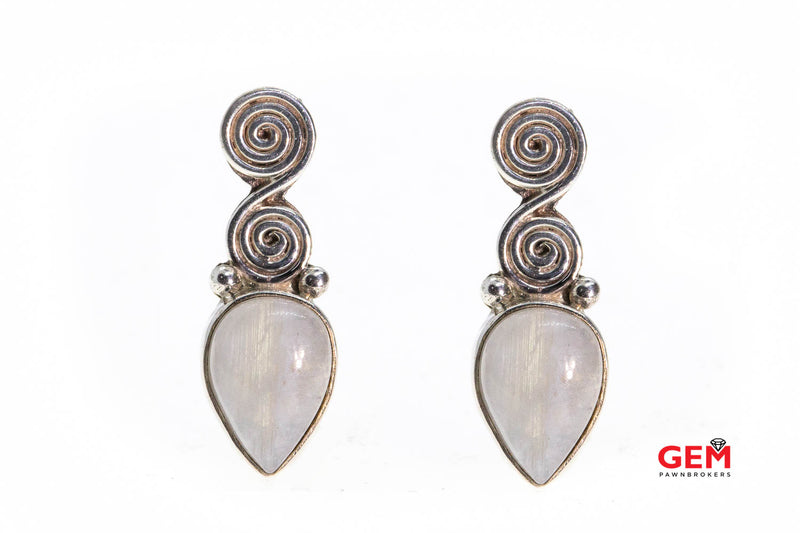Sajen 925 Sterling Silver Pear Moonstone Infinity Drop Earrings