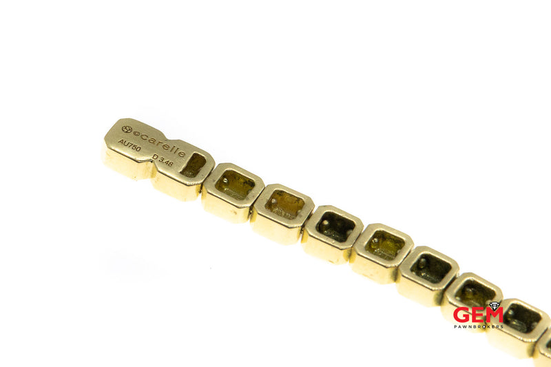 Carelle Designer 4.2mm Cube link Solid 18K 750 Yellow Gold 6.9" Bracelet