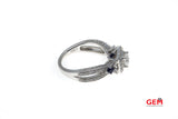 Vera Wang Love 14 KT Solid White Gold Sapphire Diamond Ring Size 6.5