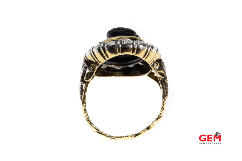Victorian 18KT Yellow & White Gold Diamond Ring Size 7