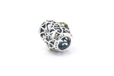 Pandora Sterling Silver August Signature Heart Peridot ALE S925 Charm Pendant