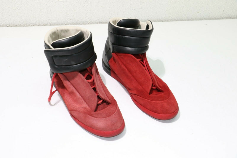 Maison Martin Margiela Future High Top Red/Black Suede Size 43 Sneakers
