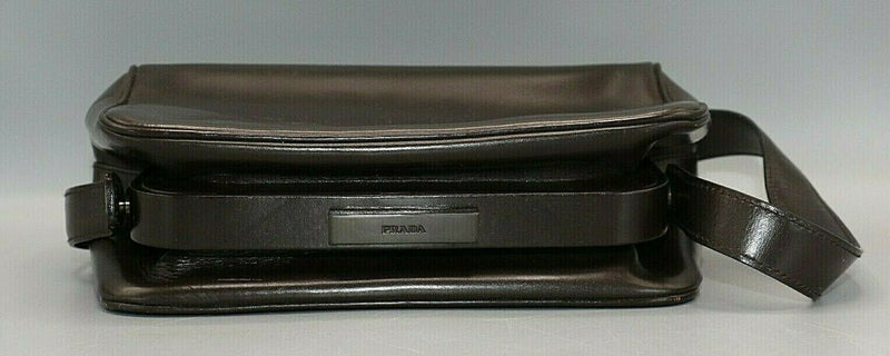 Prada Brown Leather Vintage Frame Shoulder Bag