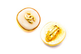 Chanel Double C CC Clip on Designer Earrings Made in France