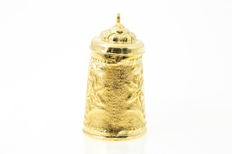 Beer Stein 18k 750 Yellow Gold Cup Pitcher Charm Pendant