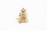 Panda Chewing Bamboo Solid Yellow Gold 14k 585 Animal Charm Pendant