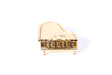 Moving Parts Open Grand Piano & Stings Charm Solid 14K 585 Yellow Gold Pendant