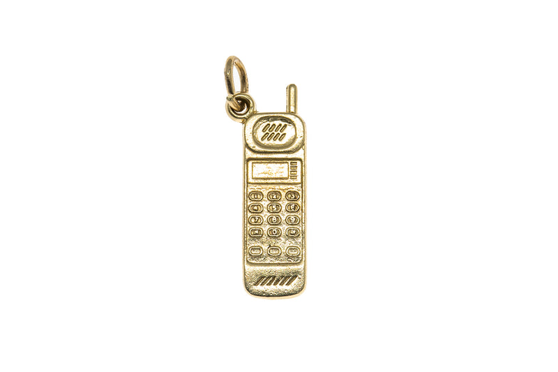 Rembrandt Charms Vintage Cordless Phone Charm 14K 585 Yellow Gold Pendant