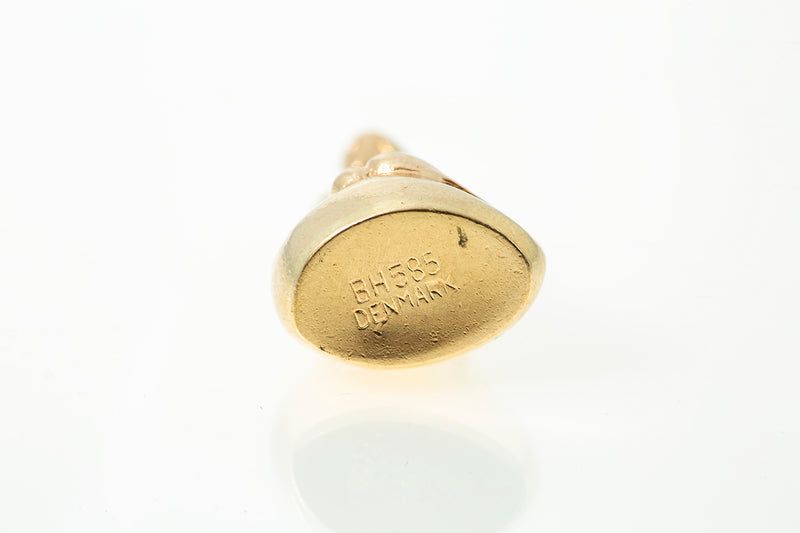 Vintage BH Benhard Hertz Mermaid Sitting Women 14k 585 Yellow Gold Charm Pendant