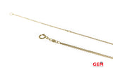 V Drop Charm Diamond Accent Pave 1mm Chain Link 14K 585 Yellow Gold 24.5" Necklace & Pendant
