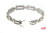 Philippe Charriol Diamond Pave Link 18K 750 White Gold Screw 8.25" Bracelet