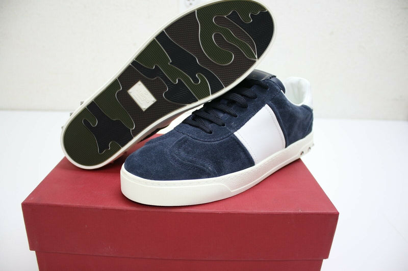 Valentino Garavani Fly Crew Suede RockStud Navy Blue Size 40.5 EUR / 7.5 US