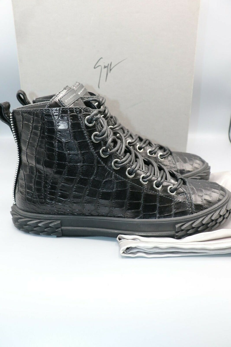 Giuseppe Zanotti Ru90035 Black High Top Sneaker Men's Size 42/9