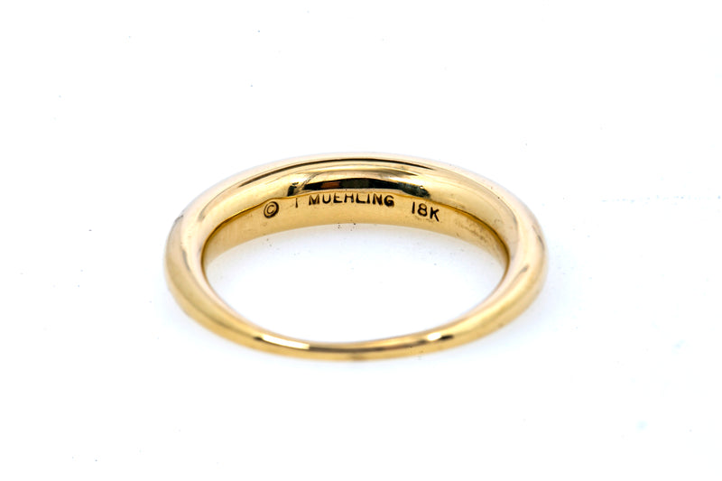 Ted Meuhling Stackable Domed 4.6mm Band 18K 750 Yellow Gold Ring Size 8 1/4