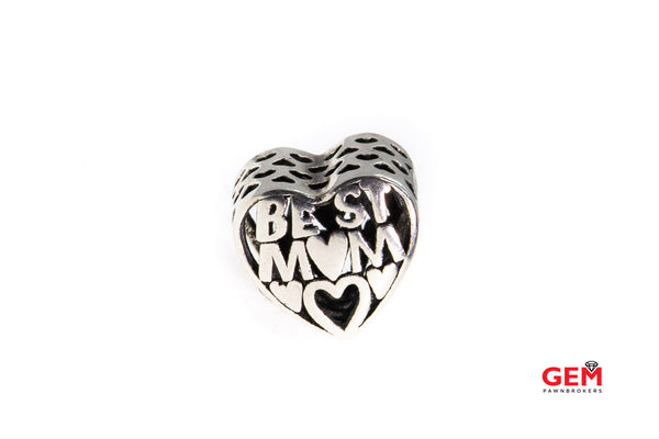 Pandora ALE Best Mom Heart S925 Sterling Silver Charm Bead Pendant