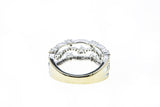 Heart Diamond Cocktail Cluster Band 18K 750 White Gold Ring Size 5 1/2