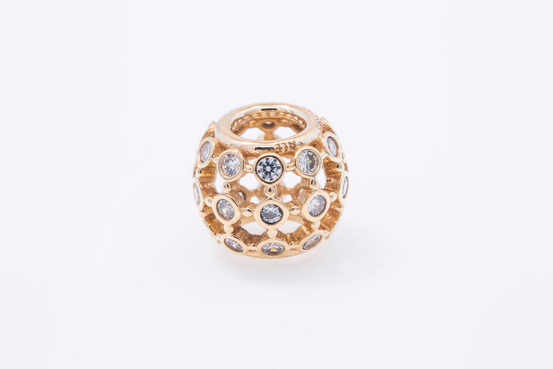 Pandora Pave In the Spotlight Bead Charm CZ 14k G585 Yellow Gold A