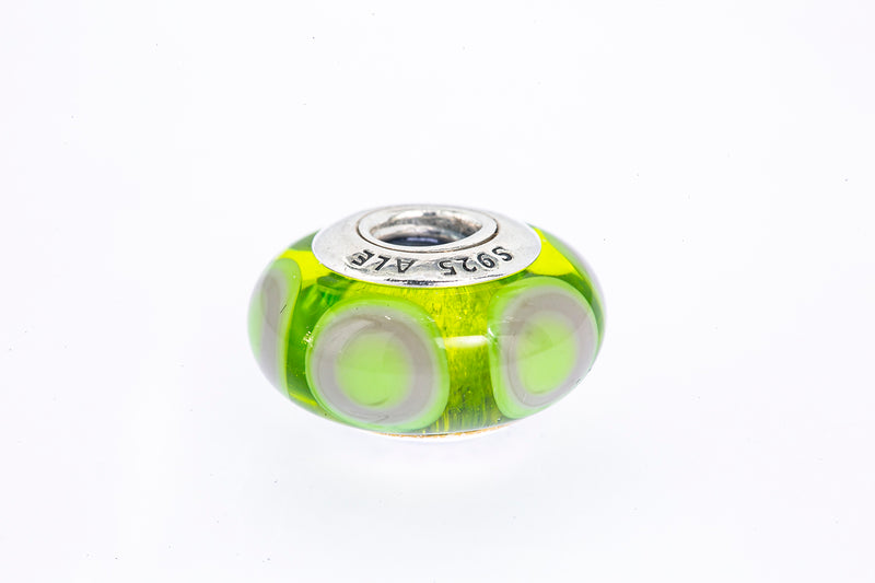 Pandora Murano Glass Green Stepping Stones Sterling Silver 925 Bead Charm