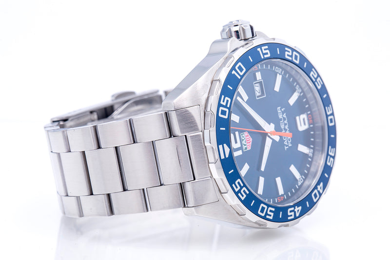 Tag Heuer Formula 1 Quartz WAZ1010 Stainless Steel Blue Dial 43mm Watch