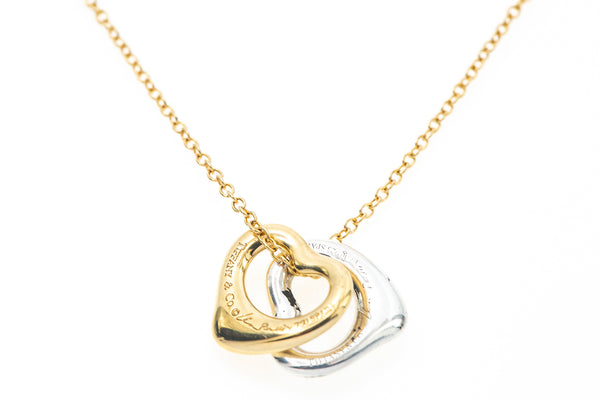 Tiffany & Co Elsa Peretti 18k 750 925 Silver Mini Heart Necklace Charm Pendant