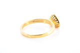 Sapphire Solitaire Heart Cocktail Simple 14k 585 Yellow Gold Ring Size 5 1/2