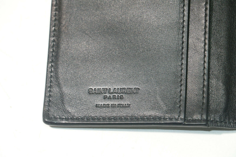 Saint Laurent Paris Continental Embossed Croc-Style Wallet - Black