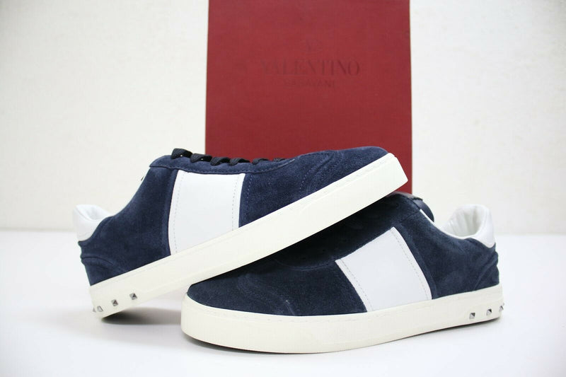 Valentino Garavani Fly Crew Suede RockStud Navy Blue Size 40.5 EUR / 7.5 US