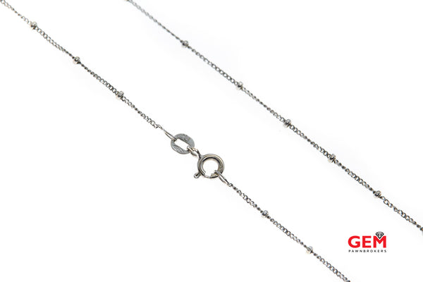 Convertible Heart Collapsible 14k Sapphire Diamond Necklace 585 Solid White Gold