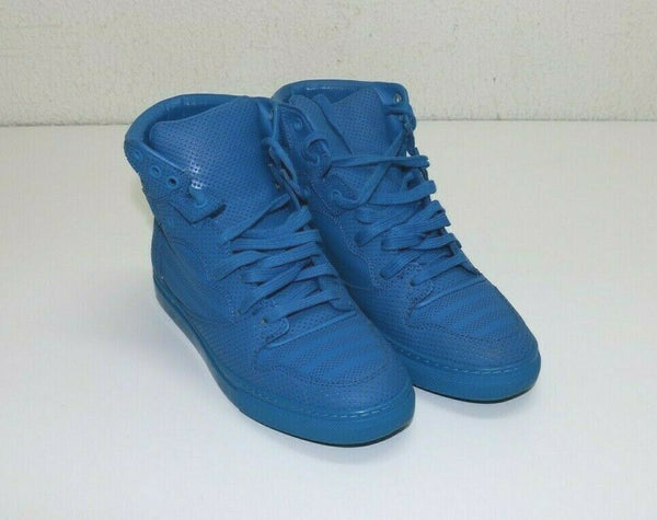Balenciaga Perforated Monochrome Women's High Top Sneaker Cyan Blue Size 39 US 9