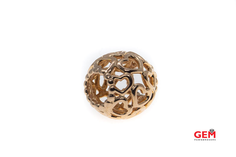 Pandora ALE Rose Gold Plated Sterling Silver 925 Open Heart Filigree Rose Bead Charm