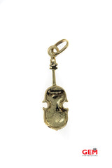 Music Instrument Classical Baroque Cello Charm Solid Italy 14K 585 Yellow Gold Musical Violoncello Pendant Musician