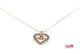 JWBR Kay Jewelers Love Mom Diamond Heart 10K 417 Rose Gold 18" Necklace