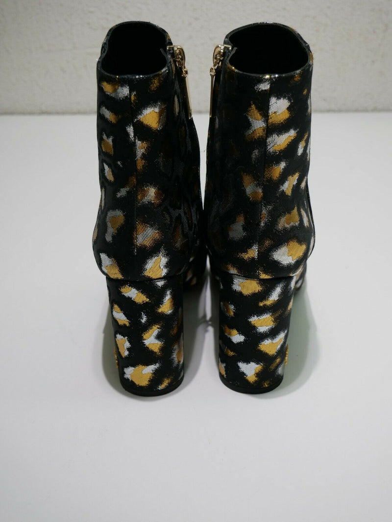 Saint Laurent YSL Loulou Metallic Leopard Jacquard Ankle Boots Eur Sz 39 US Sz 9