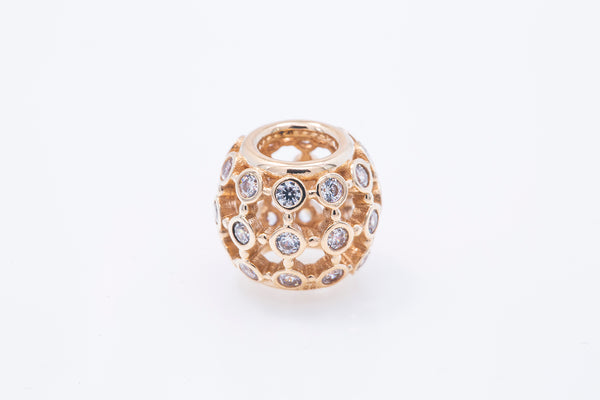 Pandora Pave In the Spotlight Bead Charm CZ 14k G585 Yellow Gold B