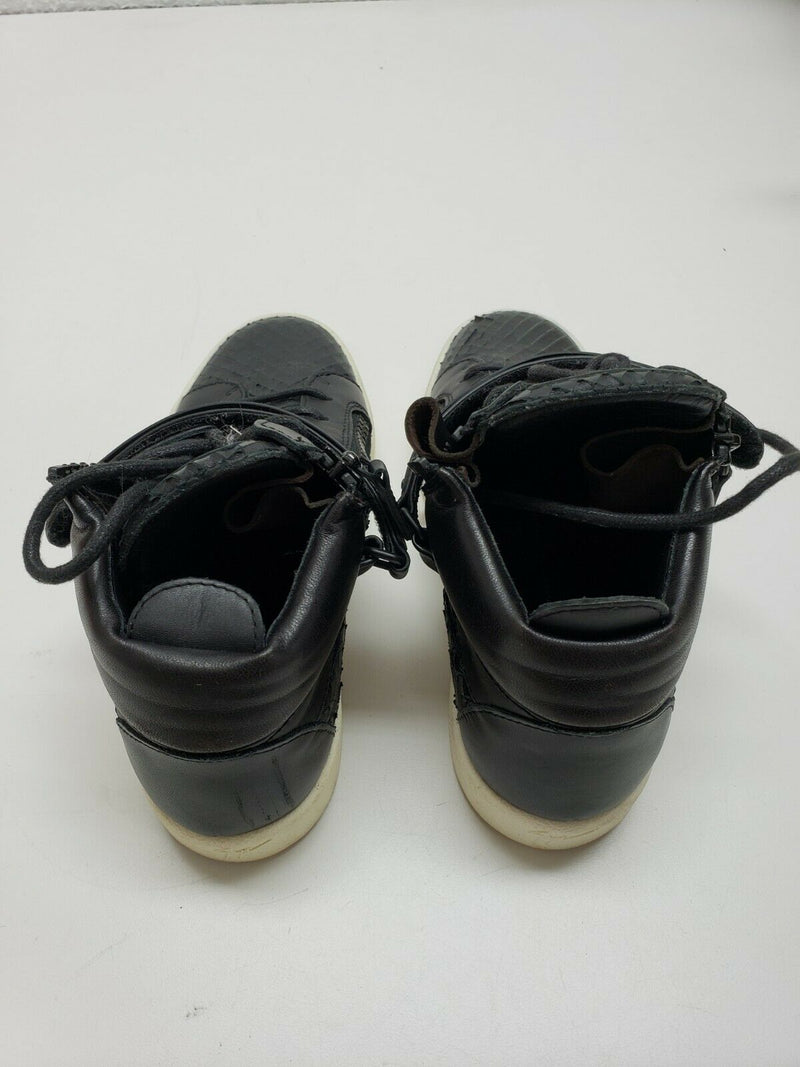 Giuseppe Zanotti Mens High Top Black Zippered Sneakers | Size 6 US, 38.5 EUR