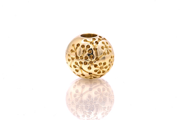 Pandora Floral Lucerne Clip Bead Charm ALE G585 Yellow Gold