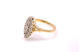 Antique Navette Diamond Cluster Cocktail Ring 14k 585 Yellow White Gold Sz 4.5