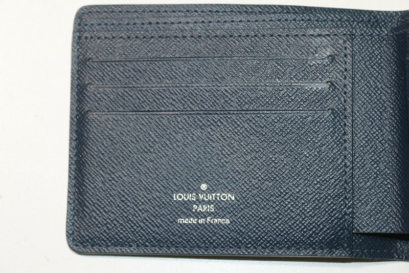 Louis Vuitton Taiga Leather Blue Multi Wallet