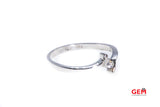 GJ Inc Thin Knife Edge Round Diamond Solitaire Swirl Tension Set Band 18K 750 White Gold Ring Size 5 3/4