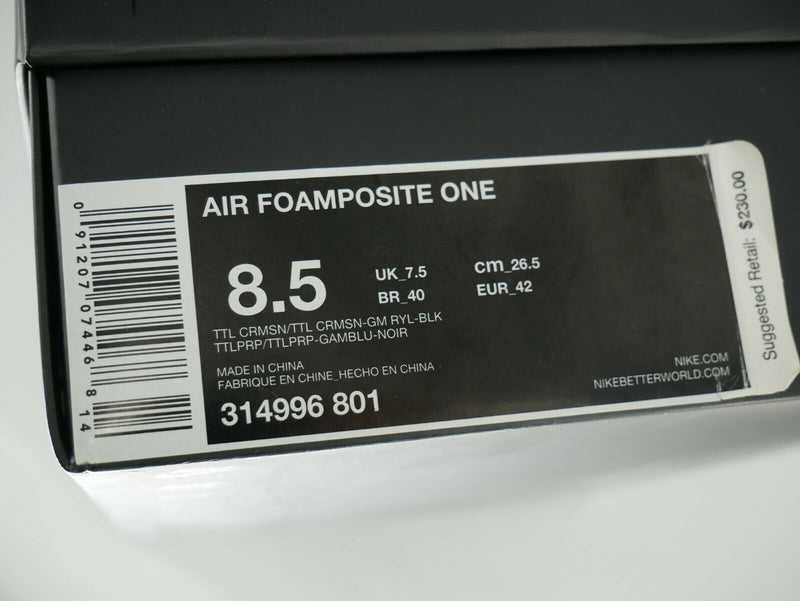 Authentic Nike Air Foamposite One Knicks Orange Blue 314996-801 US Sz 8.5