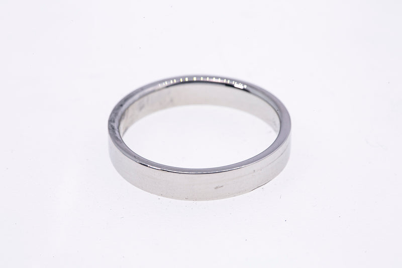 Tiffany & Co Essential 4mm Wide Flat Band Solid 950 Platinum Ring Size 8 1/2