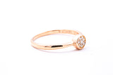 SNJ 6mm Diamond Pave Geometric Circle Wire Band 14K 585 Rose Gold Ring Size 7