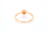 SNJ Geometric Stackable Hexagon Diamond 14k 585 Rose Gold Band Ring Size 7