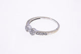 Stackable Diamond Cluster Line Band 10K 417 White Gold Ring Size 7 1/4