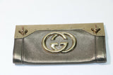 Gucci Pewter & Gold Leather Starlight Interlocking GG Clutch